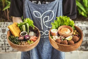 salad bowls at Roots Plant-Based Cafe in Da Nang