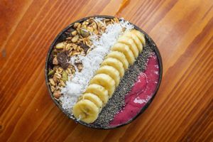 dragon fruits smoothie at Roots Plant-Based Cafe in Da Nang