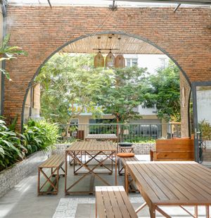 our 2nd floor at Roots Plant-Based Cafe in Da Nang