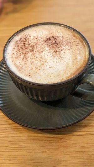 Cashew Cappuccino at Roots Plant-Based Cafe in Da Nang