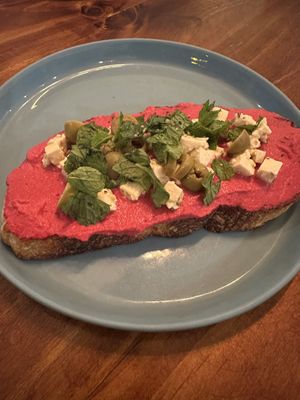Beetroot toast   at Roots Plant-Based Cafe in Da Nang
