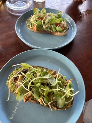 Basil pesto & Avo shiitake  at Roots Plant-Based Cafe in Da Nang