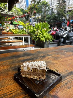 raw banoffee pie   at Roots Plant-Based Cafe in Da Nang