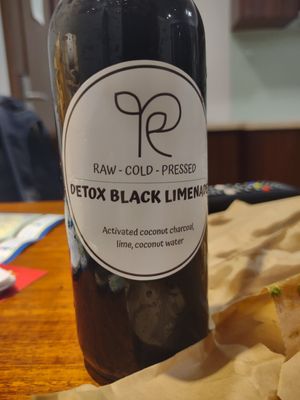 Charcoal Limeade at Roots Plant-Based Cafe in Da Nang