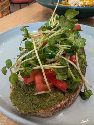 Basil pesto at Roots Plant-Based Cafe in Da Nang