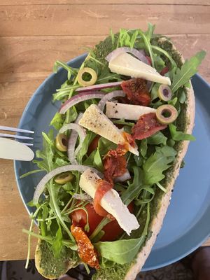 Aged “cheese” baguette  at Roots Plant-Based Cafe in Da Nang