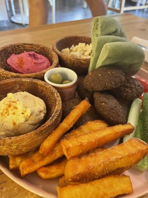 Mezze platter  at Roots Plant-Based Cafe in Da Nang