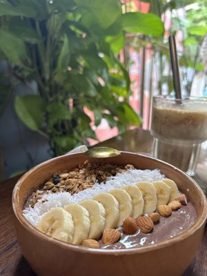 Açaí Bowl & Coconut Coffee   at Roots Plant-Based Cafe in Da Nang