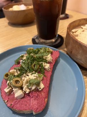 Beet toast   at Roots Plant-Based Cafe in Da Nang