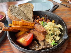 English breakfast  at Roots Plant-Based Cafe in Da Nang