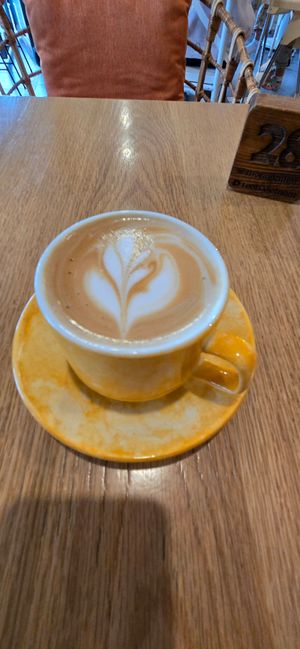 Latte at Roots Plant-Based Cafe in Da Nang