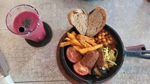 english brekkie at Roots Plant-Based Cafe in Da Nang