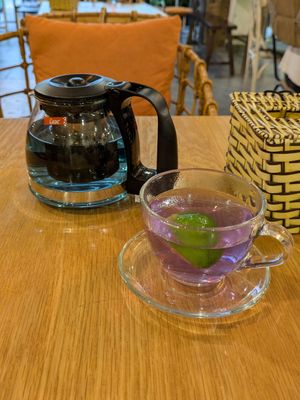 Magic Blue Tea at Roots Plant-Based Cafe in Da Nang