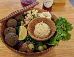 Mediterranean Falafel Bowl at Roots Plant-Based Cafe in Da Nang
