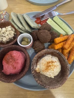 mezze platter  at Roots Plant-Based Cafe in Da Nang