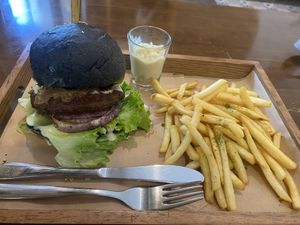 Standard burger   at Roots Plant-Based Cafe in Da Nang