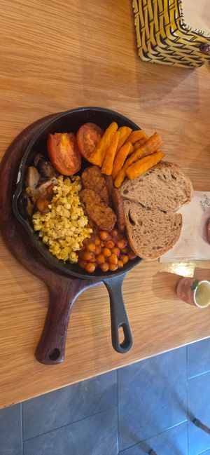 Vegan English breakfast at Roots Plant-Based Cafe in Da Nang