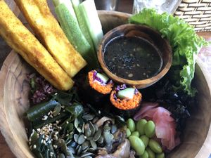 Japanese bowl at Roots Plant-Based Cafe in Da Nang