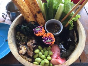 Japanese Buddha bowl at Roots Plant-Based Cafe in Da Nang