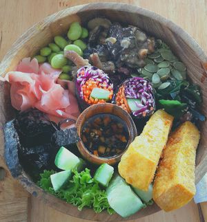 "Japanese Rainbow Bowl" at Roots Plant-Based Cafe in Da Nang