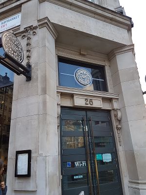 entrance at Pizza Express in London