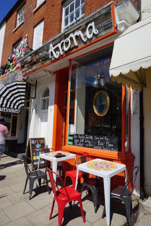 Aroma cafe street view at Aroma Cafe in Bridport