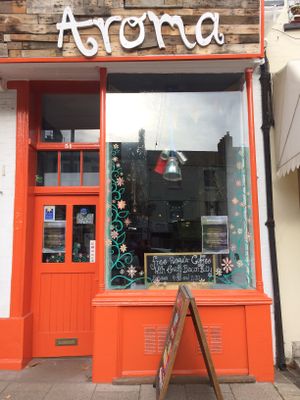 Shopfront  of Aroma Cafe Bridport, 31 East Street at Aroma Cafe in Bridport