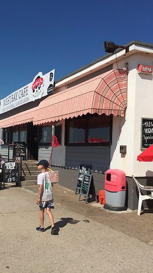 Exterior of cafe at West Bay Cafe in Westgate-on-sea