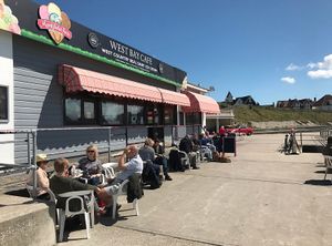Outside seating at West Bay Cafe in Westgate-on-sea