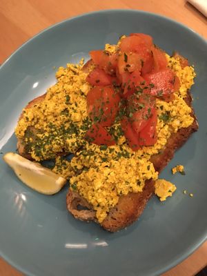 Tofu scramble on toast at Blank Coffee in South West London