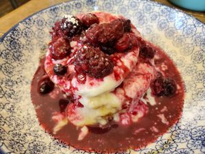 Berry pancakes at Blank Coffee in South West London