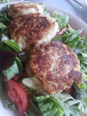 No Crab Cakes made from Heart of Palm at Jyoti's World Cuisine in Charlotte