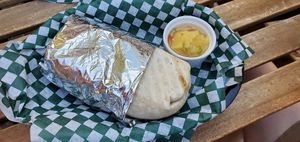 Jerk tempeh burrito at Jane Bond Cafe in Kitchener