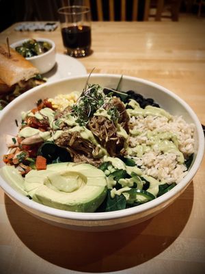 Barbacoa burrito bowl  at Cafe Manna in Brookfield