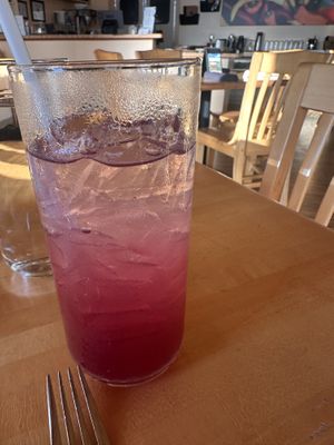 Blueberry lemonade infusion. Tastes just like blueberry pie   at Cafe Manna in Brookfield