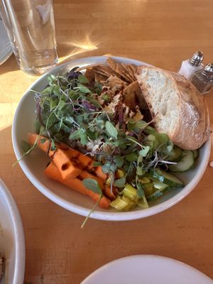 Humus with all sorts of goodies   at Cafe Manna in Brookfield