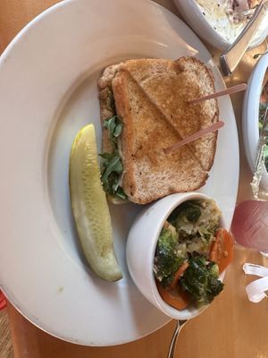 The special. Blackberry compote pesto grilled teaz. So amazing m  at Cafe Manna in Brookfield