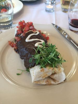 Chorizo Burrito Mole at Cafe Manna in Brookfield