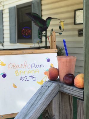 Peach plum banana  at Hummingbird Hover in Forrest City