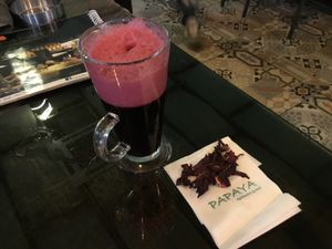 Hibiscus juice at Papaya in Aqaba