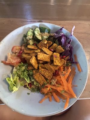 Vegan Tempeh salad!! Delicious with a mustard dressing   at The Kasbah in Langkawi