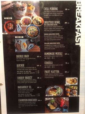 Breakfast menu 9-12 at The Kasbah in Langkawi