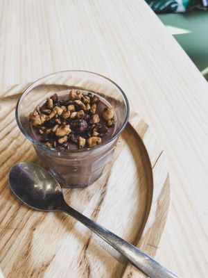 Vegan mousse au chocolat  at Newtree Café in Lyon