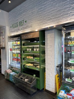 Interior - hot selection at Pret A Manger - Exmouth Market in London