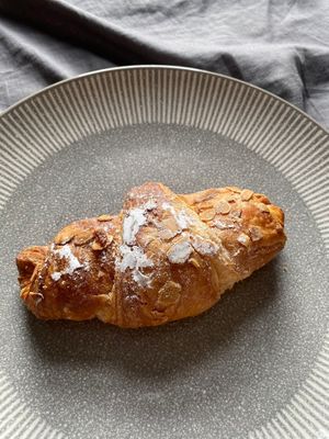 Almond croissant at Pret A Manger - Exmouth Market in London