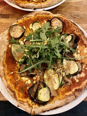 Eggplant pizza 🍆  at Plads'n in Copenhagen