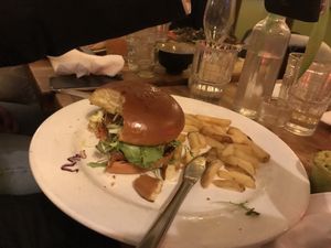 Burgers too tasty for perfect pictures   at Plads'n in Copenhagen