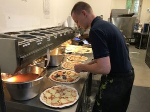 Where the pizza magic happens   at Plads'n in Copenhagen
