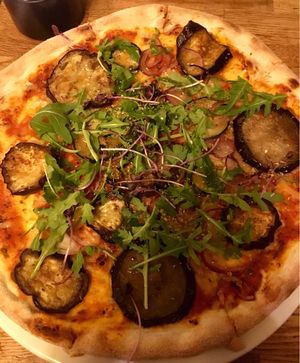 Aubergine Pizza!!! at Plads'n in Copenhagen