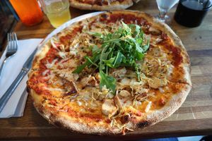 Tofu pizza  at Plads'n in Copenhagen